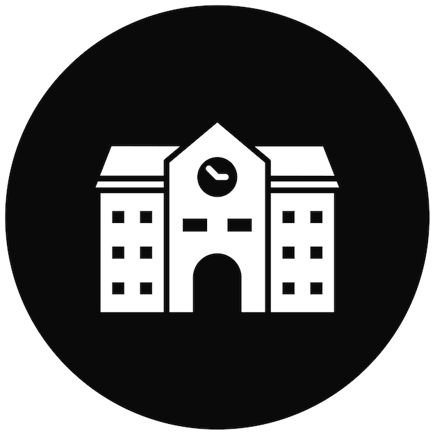 La imagen vectorial del icono de la escuela se puede utilizar para los elementos de la ciudad