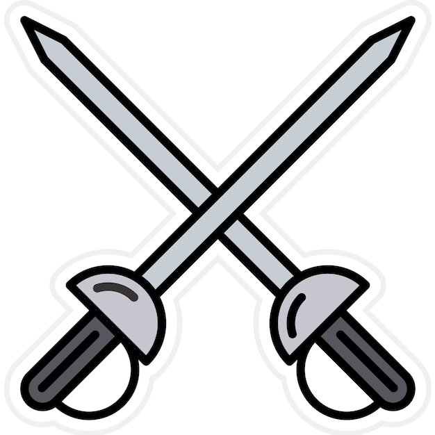 Imagen vectorial de icono de esgrima Se puede usar para los Juegos Olímpicos
