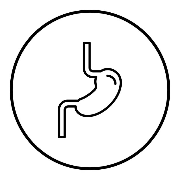 Imagen vectorial del icono del esófago Se puede utilizar para la anatomía humana