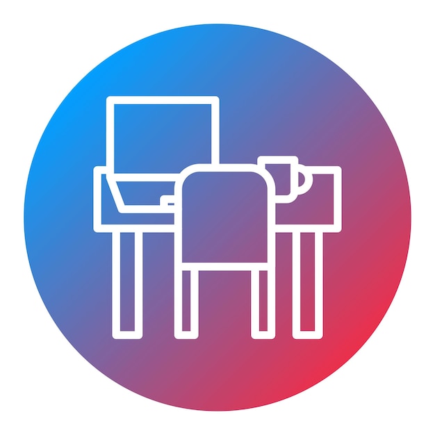 Imagen vectorial del icono del espacio de trabajo del portátil Se puede utilizar para el trabajo remoto