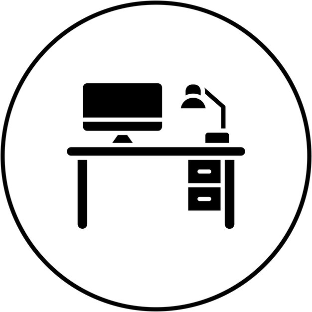 Imagen vectorial del icono del espacio de trabajo Se puede utilizar para el aprendizaje