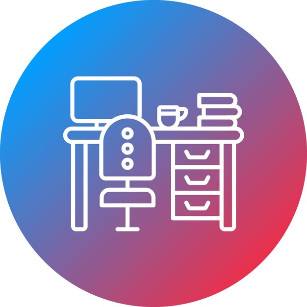 Imagen vectorial del icono del espacio de trabajo Se puede utilizar para negocios basados en el hogar