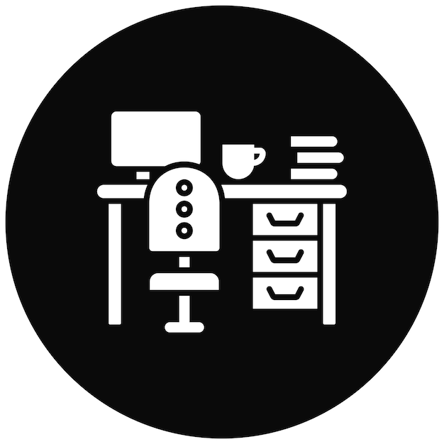 Imagen vectorial del icono del espacio de trabajo Se puede utilizar para negocios basados en el hogar