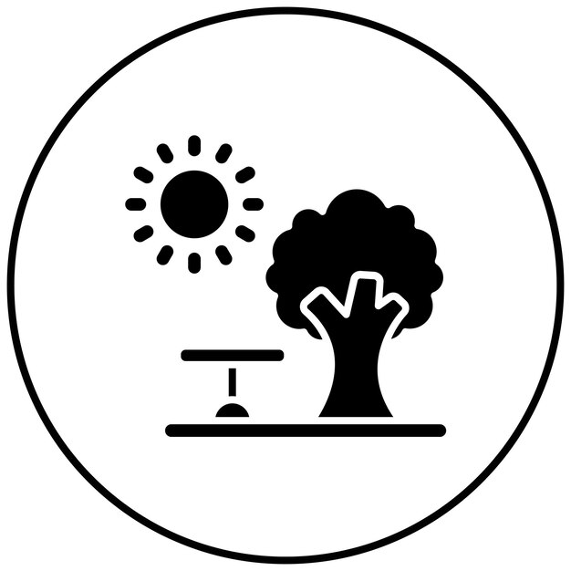 La imagen vectorial del icono de los espacios verdes se puede utilizar para una vida sostenible