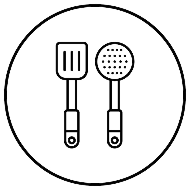 La imagen vectorial del icono de la espátula se puede utilizar para el restaurante