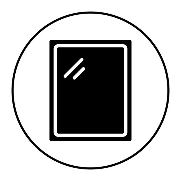 Imagen vectorial de icono de espejo Se puede usar para Retro