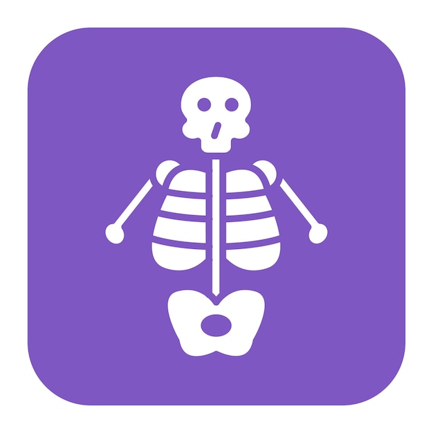 La imagen vectorial del icono del esqueleto se puede utilizar para la anatomía humana