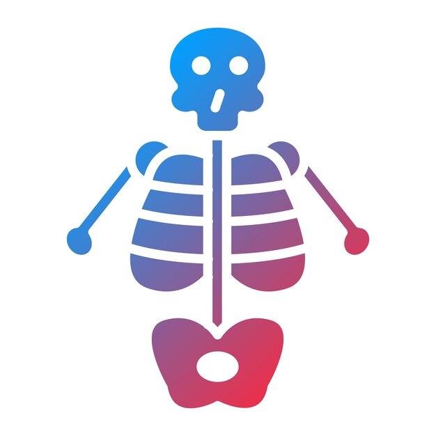 La imagen vectorial del icono del esqueleto se puede utilizar para la anatomía humana