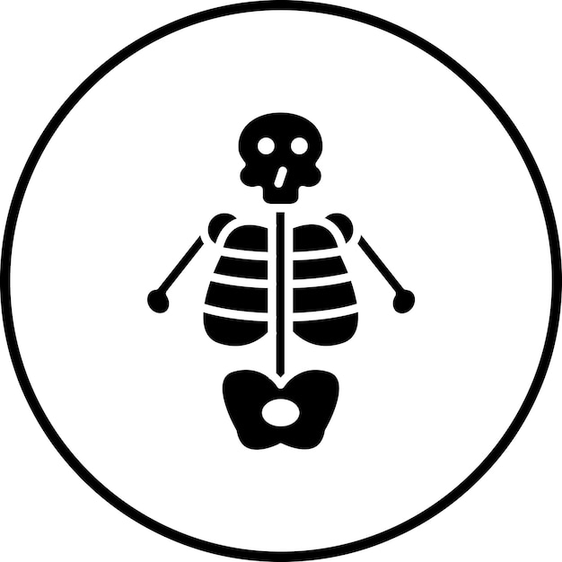 La imagen vectorial del icono del esqueleto se puede utilizar para la anatomía humana