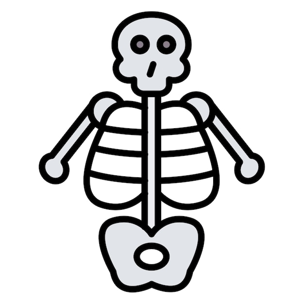 La imagen vectorial del icono del esqueleto se puede utilizar para la anatomía humana