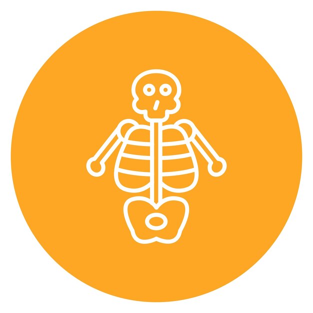 La imagen vectorial del icono del esqueleto se puede utilizar para la anatomía humana