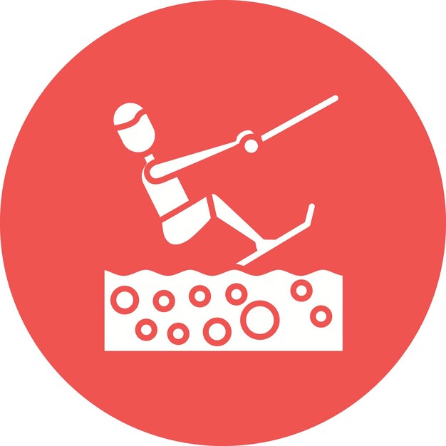 Imagen vectorial de icono de esquí acuático Se puede usar para deportes acuáticos