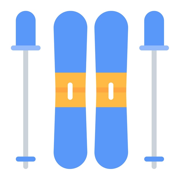 Imagen vectorial del icono de esquí Se puede utilizar para la estación de esquí