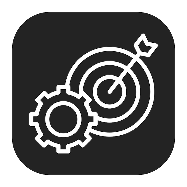 Imagen vectorial del icono de establecimiento de objetivos Se puede utilizar para el TDAH