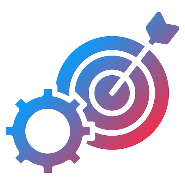Imagen vectorial del icono de establecimiento de objetivos Se puede utilizar para el TDAH