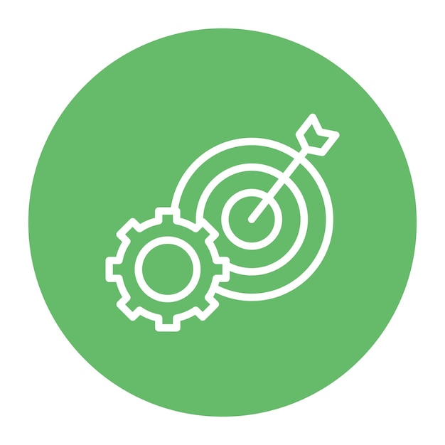 Imagen vectorial del icono de establecimiento de objetivos Se puede utilizar para el TDAH