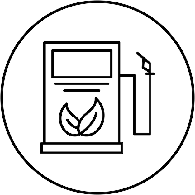 Imagen vectorial del icono de la estación de biocombustibles Puede utilizarse para la energía sostenible
