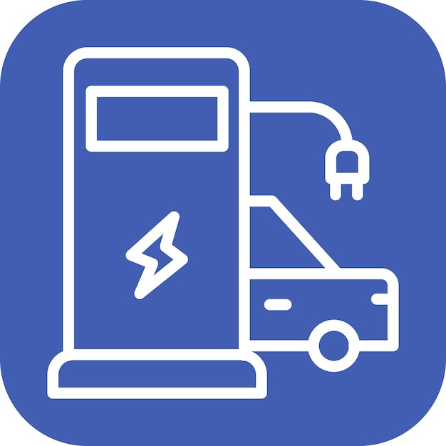 Vector imagen vectorial del icono de la estación de carga se puede utilizar para la batería y la energía