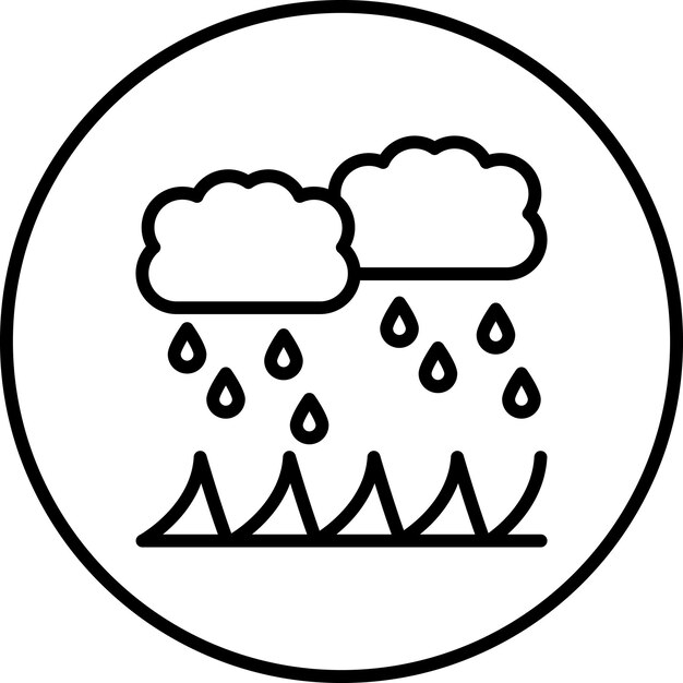 Imagen vectorial del icono de la estación del monzón Se puede usar para la selva tropical