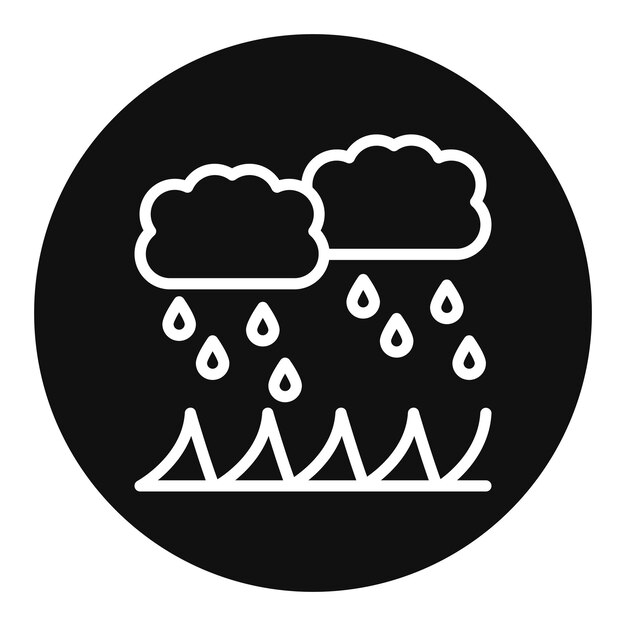 Imagen vectorial del icono de la estación del monzón Se puede usar para la selva tropical