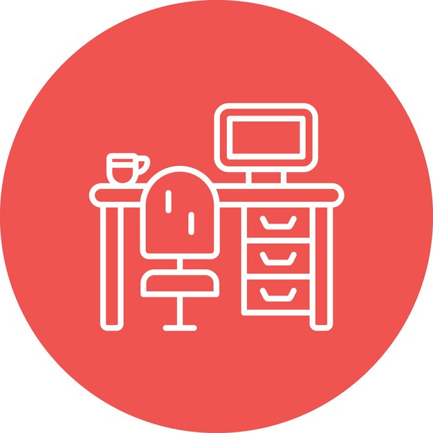 Imagen vectorial del icono de la estación de trabajo Se puede utilizar para negocios basados en el hogar