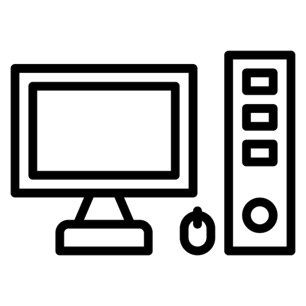 Imagen vectorial del icono de la estación de trabajo Puede utilizarse para la fabricación y distribución