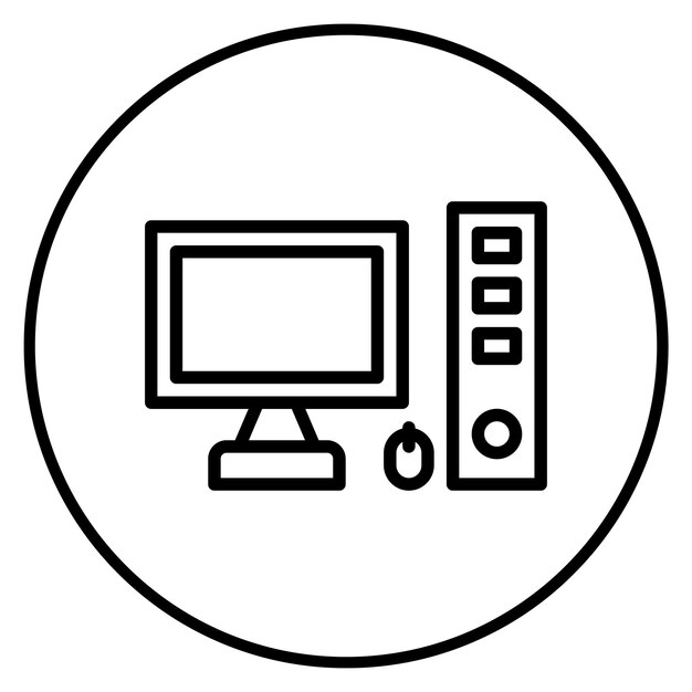 Imagen vectorial del icono de la estación de trabajo Puede utilizarse para la fabricación y distribución