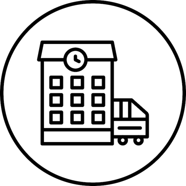 Imagen vectorial del icono de la estación de tren Se puede utilizar para el ferrocarril