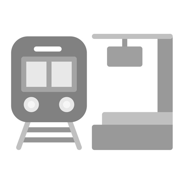 Imagen vectorial del icono de la estación de tren Se puede utilizar para el ferrocarril