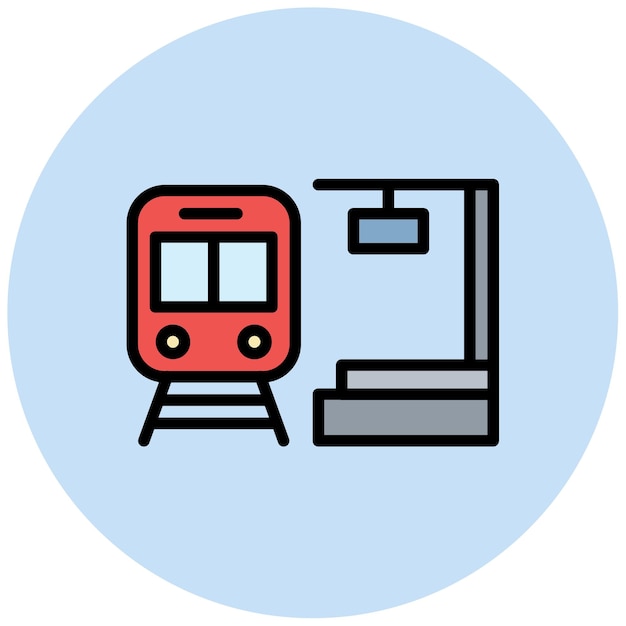Imagen vectorial del icono de la estación de tren Se puede utilizar para el ferrocarril