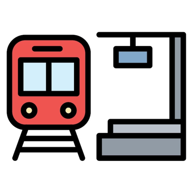 Imagen vectorial del icono de la estación de tren Se puede utilizar para el ferrocarril