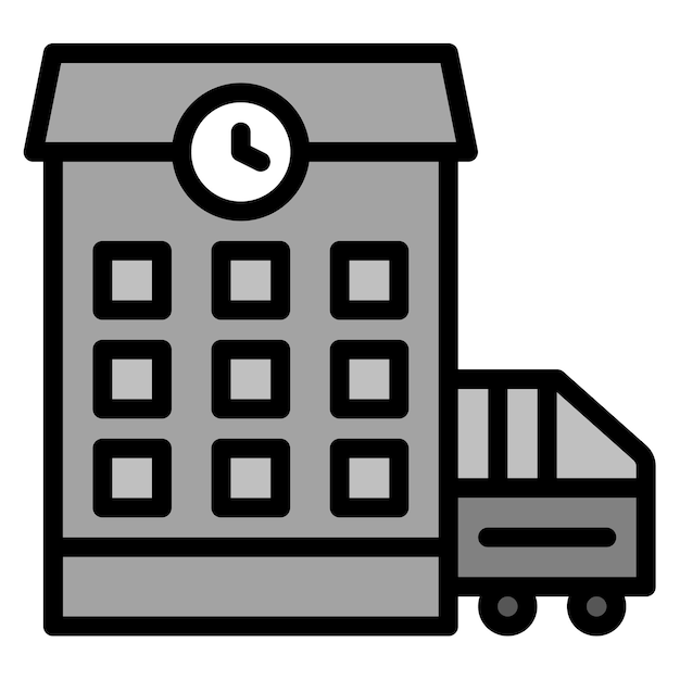 Imagen vectorial del icono de la estación de tren Se puede utilizar para el ferrocarril