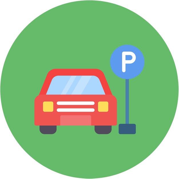 Imagen vectorial de icono de estacionamiento libre Se puede utilizar para el espacio de coworking