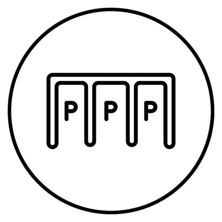 Vector imagen vectorial del icono de estacionamiento paralelo se puede utilizar para la escuela de conducción