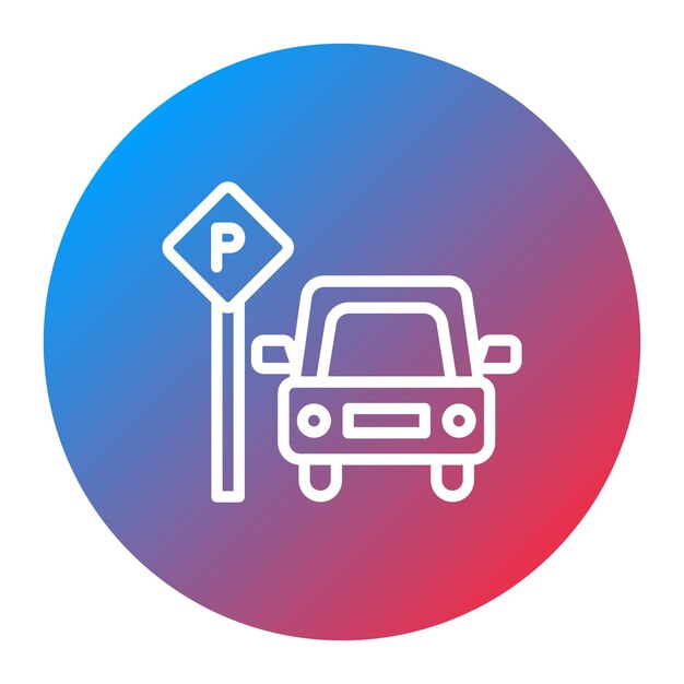 Imagen vectorial del icono de estacionamiento Se puede utilizar para la escuela de conducción