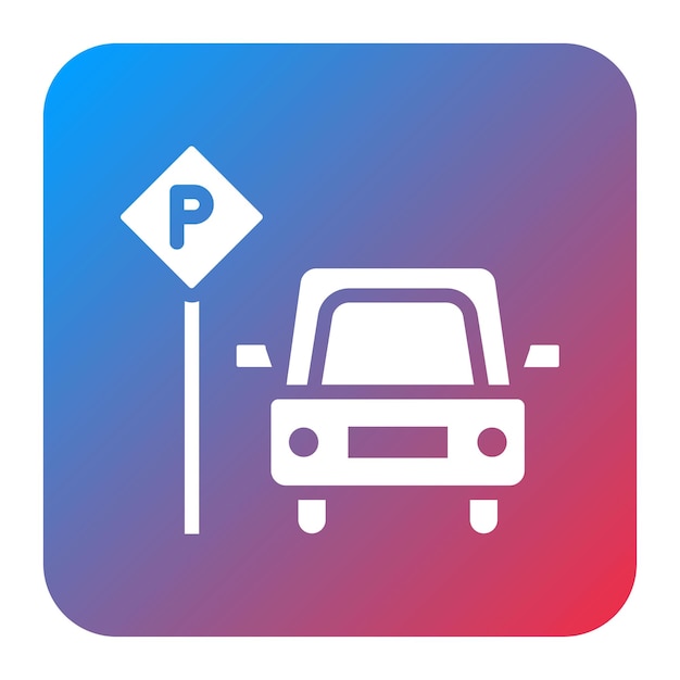 Imagen vectorial del icono de estacionamiento Se puede utilizar para la escuela de conducción