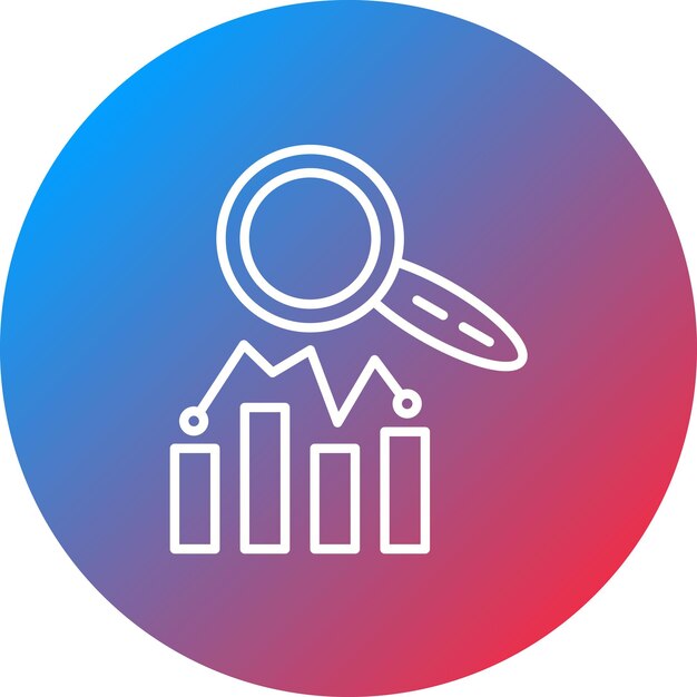 Imagen vectorial del icono de las estadísticas de búsqueda Se puede utilizar para negocios y finanzas