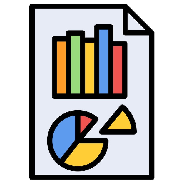 Imagen vectorial del icono de las estadísticas del informe Se puede utilizar para documentos y archivos