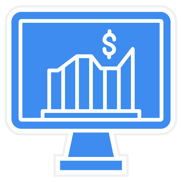 Imagen vectorial del icono de las estadísticas de mercado Se puede utilizar para la puesta en marcha de empresas