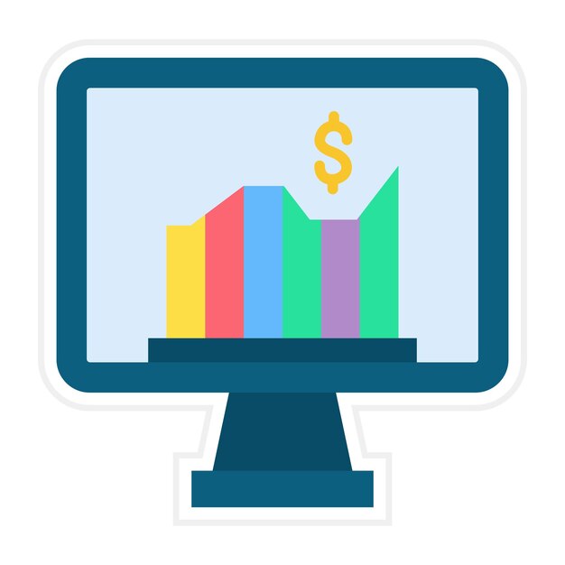 Imagen vectorial del icono de las estadísticas de mercado Se puede utilizar para la puesta en marcha de empresas