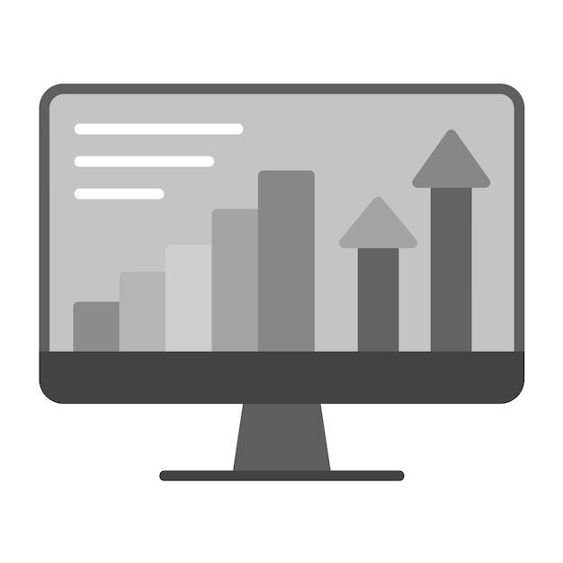 Imagen vectorial del icono de estadísticas del sitio web Se puede utilizar para infografías
