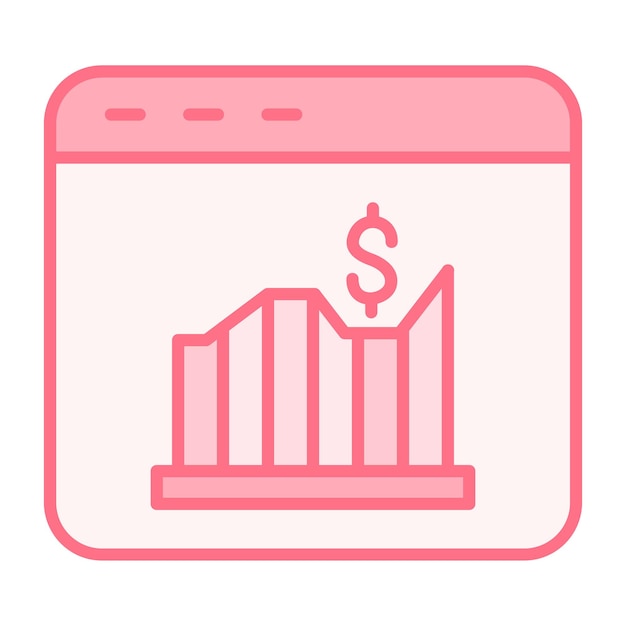 Imagen vectorial del icono de estadísticas del sitio web Se puede utilizar para el marketing web