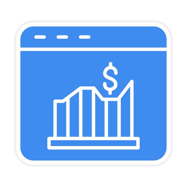 Imagen vectorial del icono de estadísticas del sitio web Se puede utilizar para el marketing web