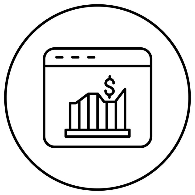 Imagen vectorial del icono de estadísticas del sitio web Se puede utilizar para el marketing web