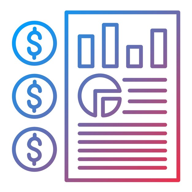 Imagen vectorial del icono del estado financiero Se puede utilizar para la contabilidad