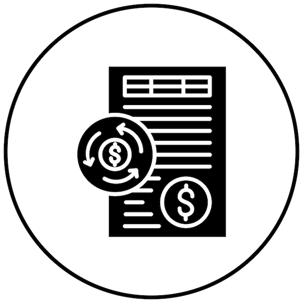Imagen vectorial del icono del estado de flujo de efectivo Se puede utilizar para la contabilidad