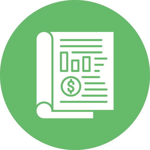 Imagen vectorial del icono del estado de ingresos Se puede utilizar para la contabilidad