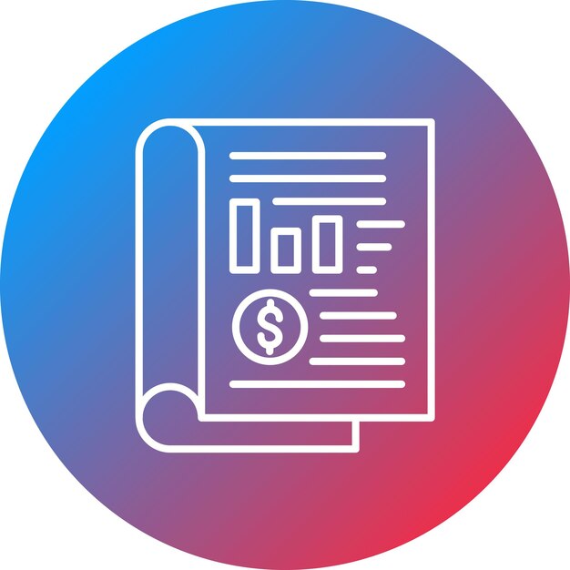 Imagen vectorial del icono del estado de ingresos Se puede utilizar para la contabilidad