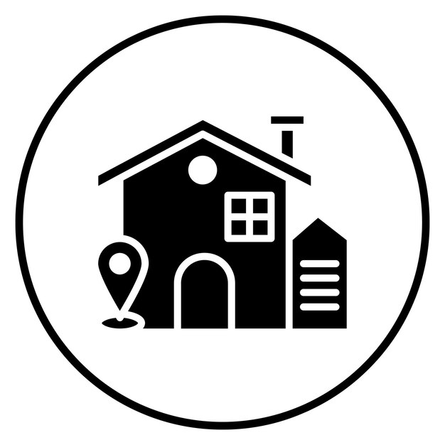 Imagen vectorial del icono de la estancia en casa Se puede utilizar para la planificación de vacaciones