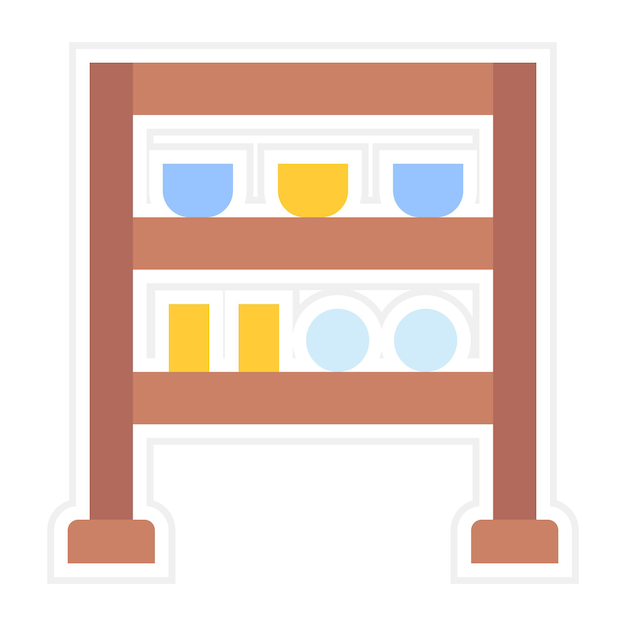 Imagen vectorial del icono del estante Se puede utilizar para artículos para el hogar